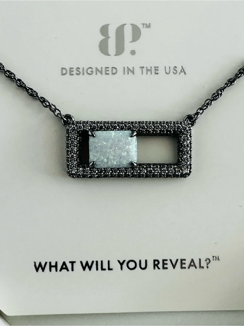 NIB Bomb Party “Your Spark, Remembered” 18”+ 2.5” extender necklace